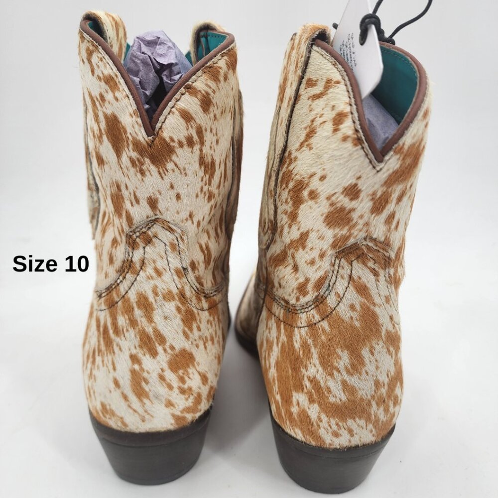 MYRA BAG Cowdie Hair On Hide Shortie Cowboy Boots 7-10 NWT - Picture 15 of 15